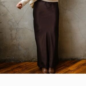 Able Chocolate Brown Maxi Skirt